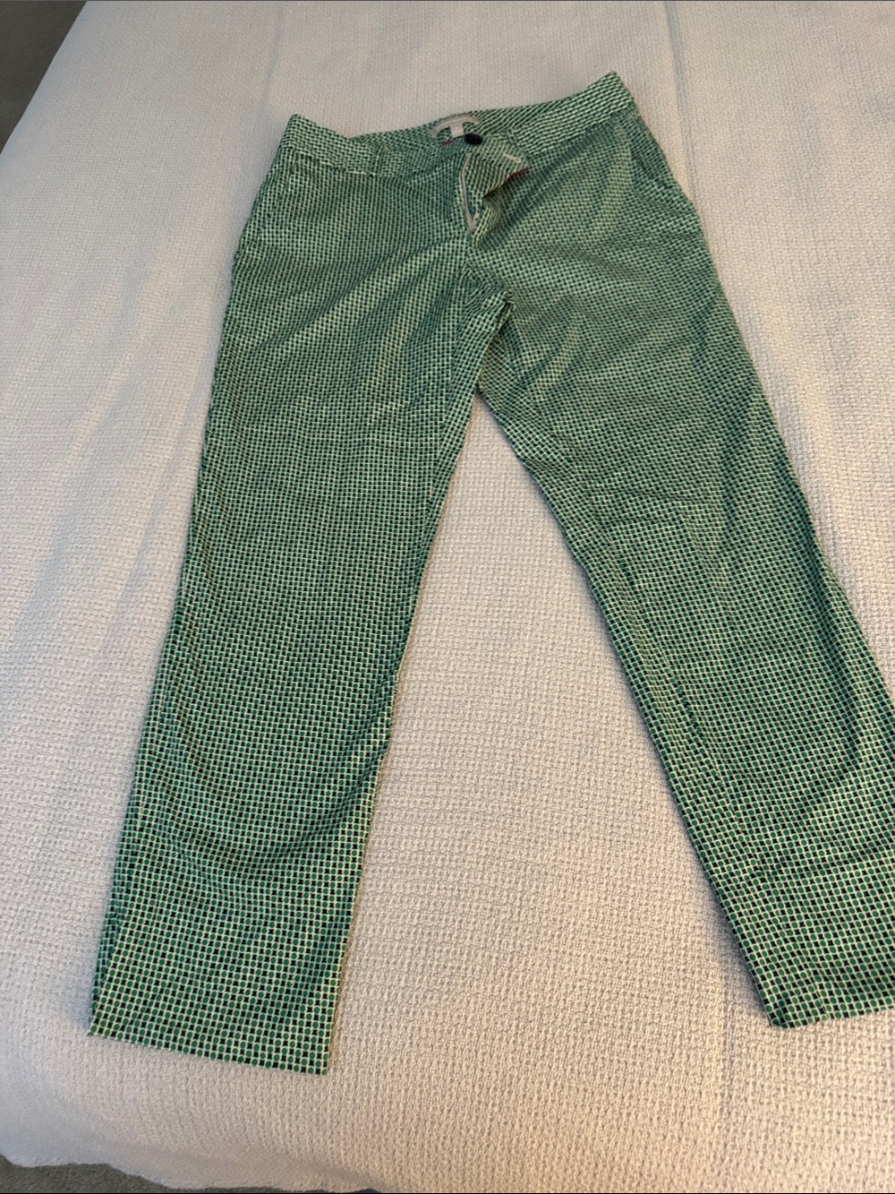 Banana Republic Green and Navy Geometric Pants